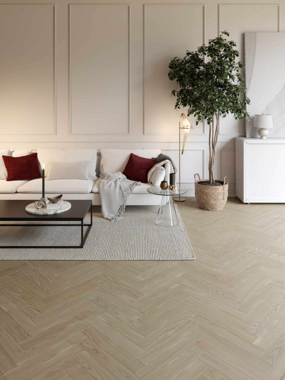 Kalanruotoparketti saarni Esta Elegant Sandstone Original 600 mm erittäin mattalakattu – lähikuva Kalanruotoparketti saarni Esta Elegant Sandstone Original 600 mm erittäin mattalakattu – 2