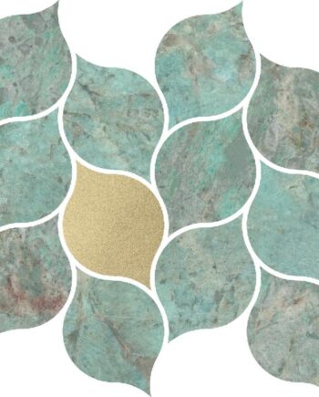 Keraaminen mosaiikki Dune Amazonite Leaves, 27x24,5 cm, 9 mm