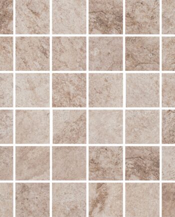Kivikuvioinen mattapintainen mosaiikkilaatta Himalaya Cream 5x5, 30x30 cm, 8,5 mm, kermanvalkoinen, R10