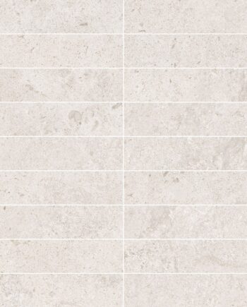 Kivipintainen mosaiikkilaatta Tau Dorset White 3x15, 30x30 cm, valkoinen