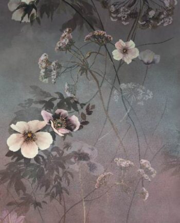 Kuviollinen koristesuurlaatta ABK Wide&Style Country Flowers Pink B, 120x280 cm, 6 mm, matta