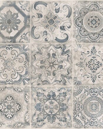 Kuviollinen mattapintainen lattialaatta GPT1034 Blue, 60x60 cm, 8 mm, sininen kuvio, R9