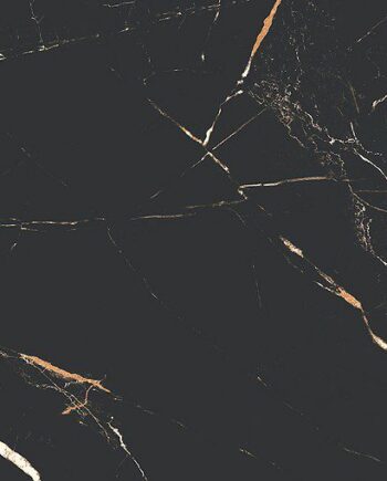 Marmorikuvioinen mattapintainen lattialaatta Marie Show Black, 60x120 cm, 8 mm, musta