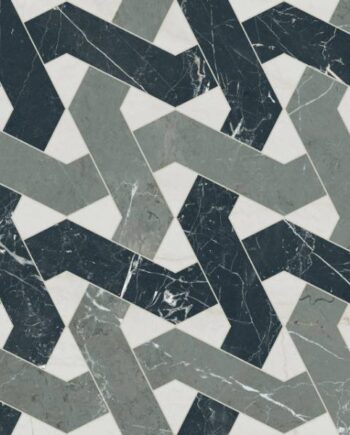 Mosaiikkilaatta marmorikuviolla ABK Sensi Fantasy Zigzag, 60x120 cm, 8,5 mm, kiiltävä strukturoitu 3D (lux 3D)