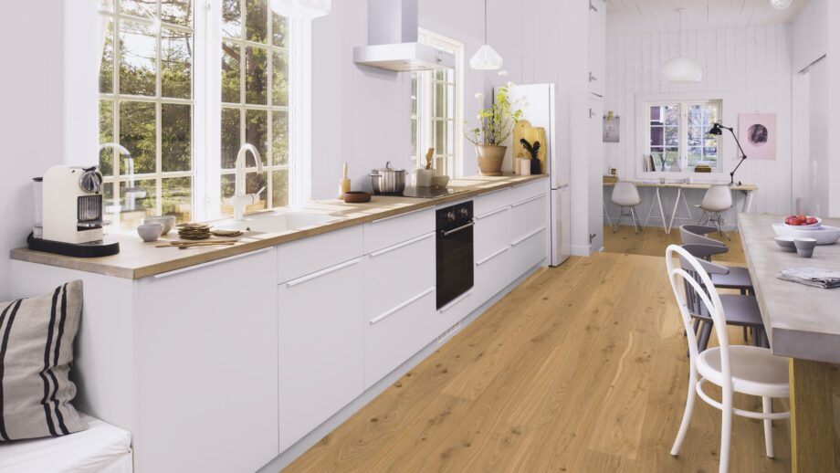 Naturaalparkett Bauwerk Casapark tamm 46 Avorio harjatud õlivaha 181mm