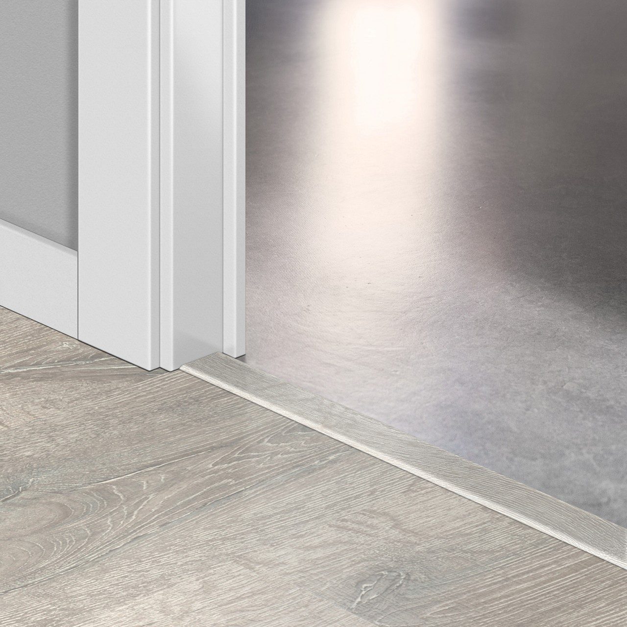 Incizo 5in1 -siirtymälista Quick-Step Reclaimed White Patina Oak laminaatille, 13x48x2150 mm