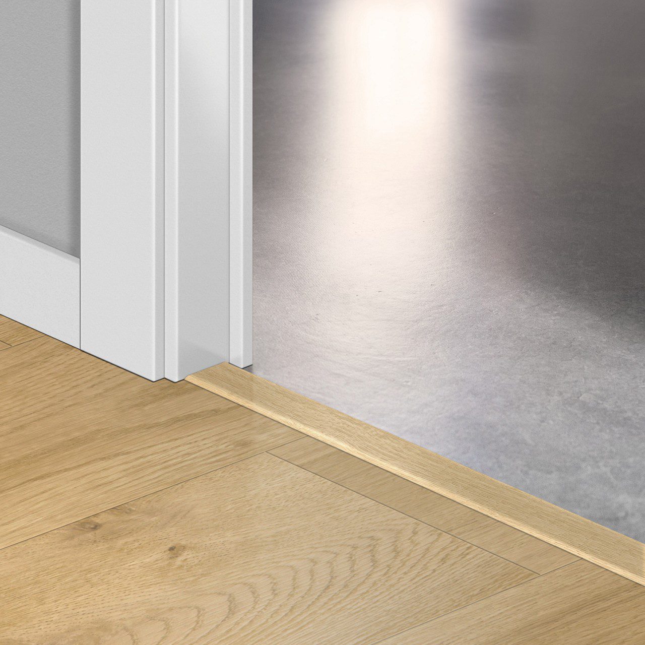 Incizo 5in1 -siirtymälista Quick-Step Drift Oak Beige LVT-vinyylilattialle (Alpha), 8x45x2000 mm