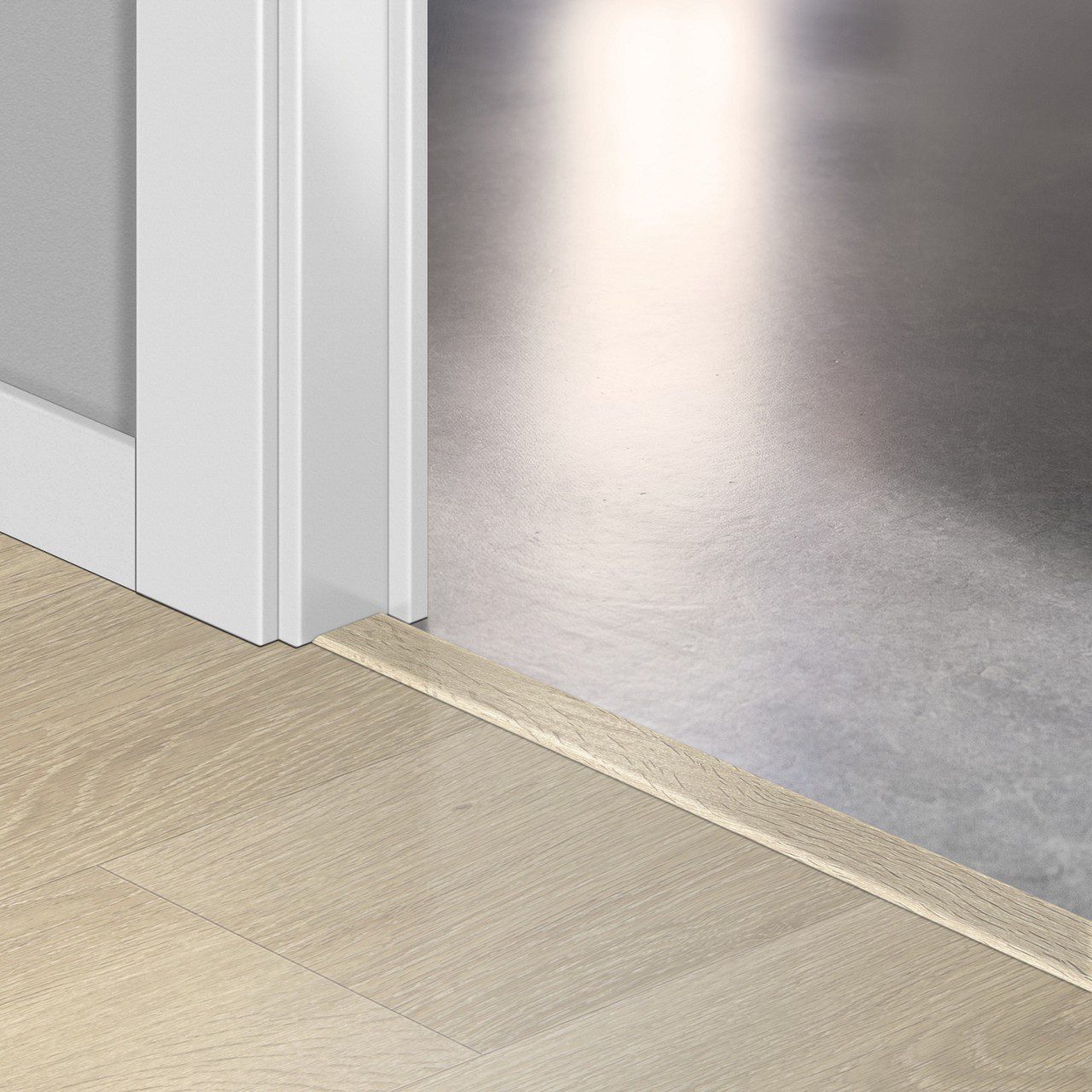 Incizo 5in1 -siirtymälista Quick-Step Sea Breeze Oak Beige LVT-vinyylilattialle (Alpha), 8x45x2000 mm