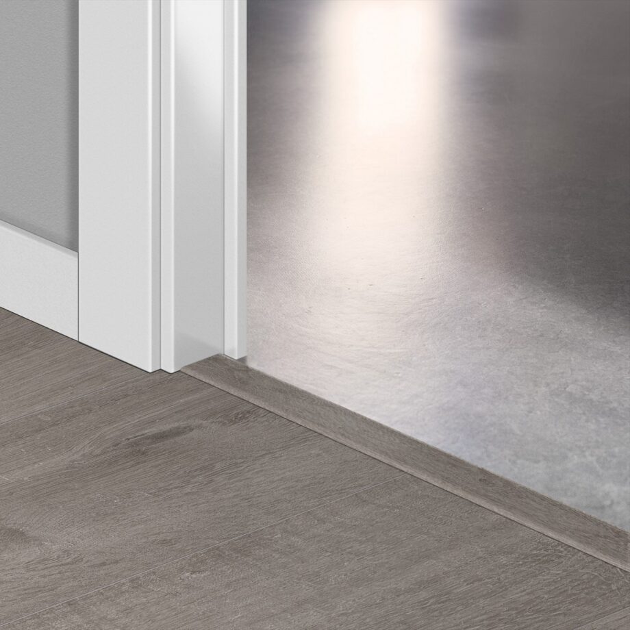 Incizo 5in1 -siirtymälista Quick-Step Cotton Oak Cozy Grey LVT-vinyylilattialle (Alpha), 8x45x2000 mm