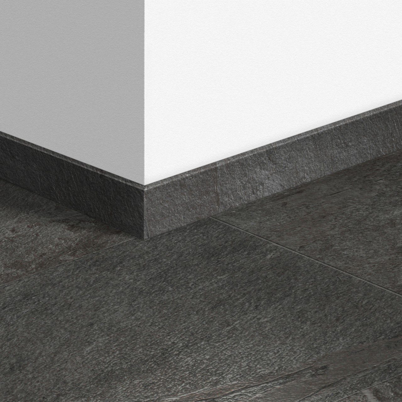 Jalkalista Quick-Step Black Slate LVT-vinyylilattialle, vedenkestävä, 12x58x2400 mm