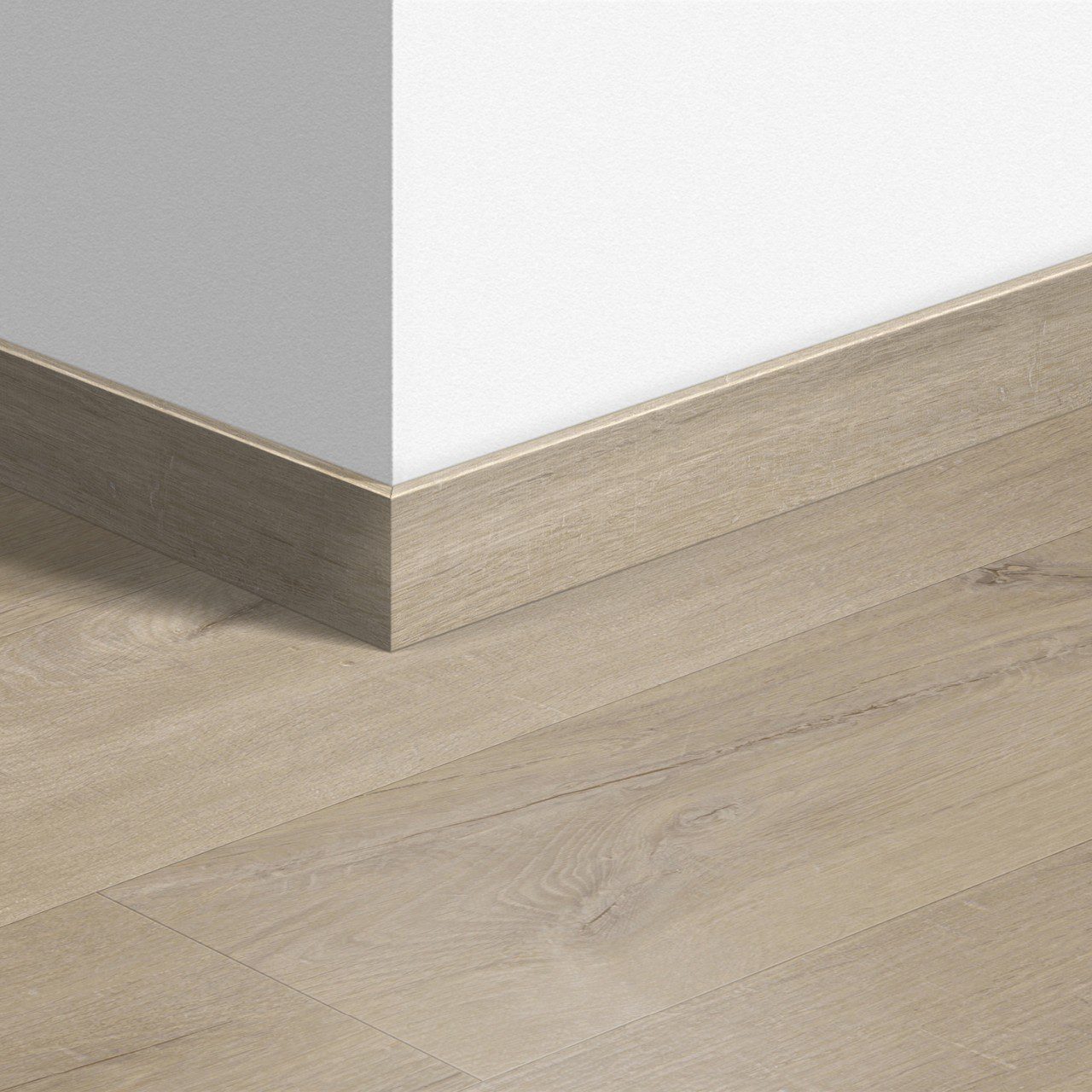 Jalkalista Quick-Step Cotton Oak Beige LVT-vinyylilattialle, vedenkestävä, 12x58x2400 mm