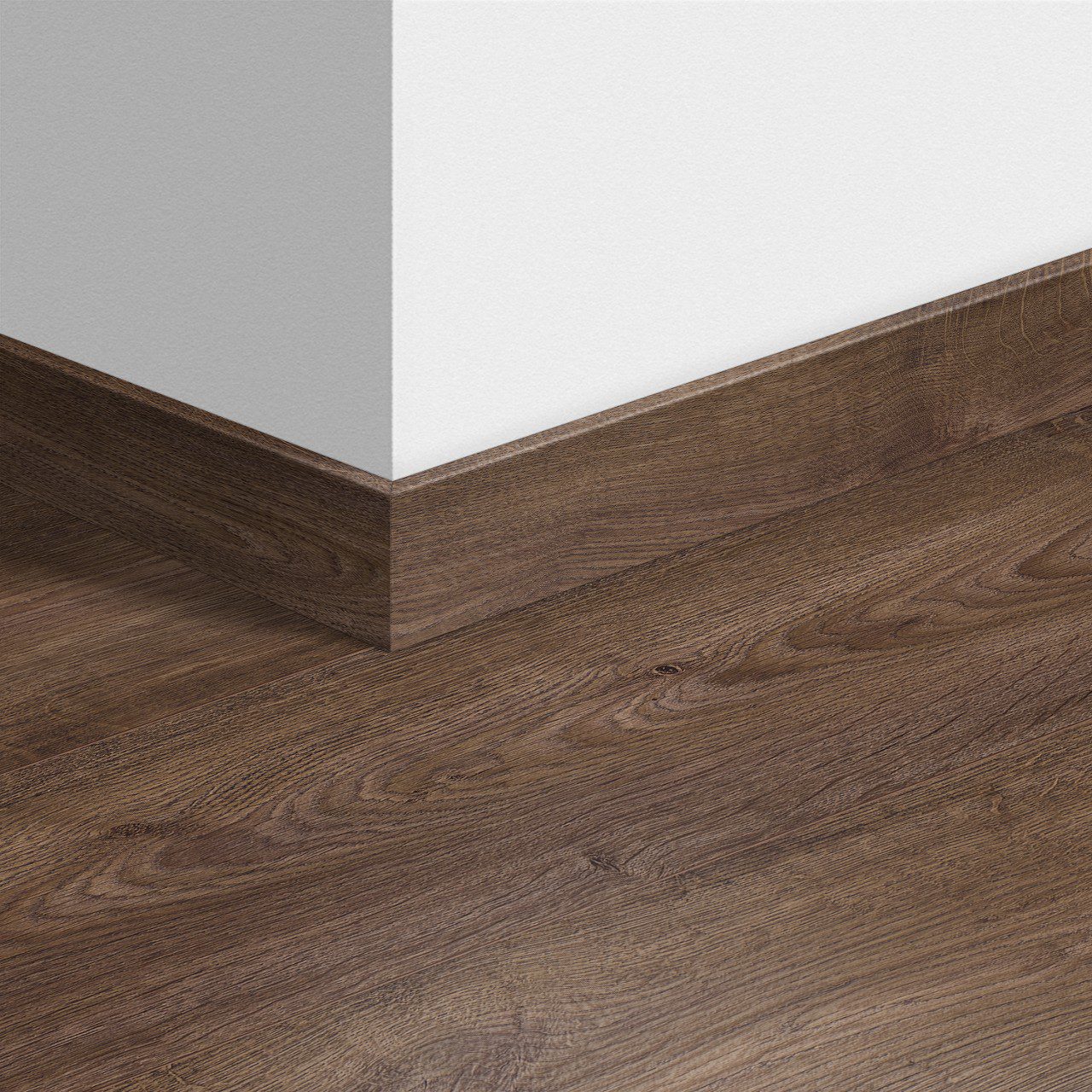 Jalkalista Quick-Step Autumn Oak Chocolate LVT-vinyylilattialle, vedenkestävä, 12x58x2400 mm