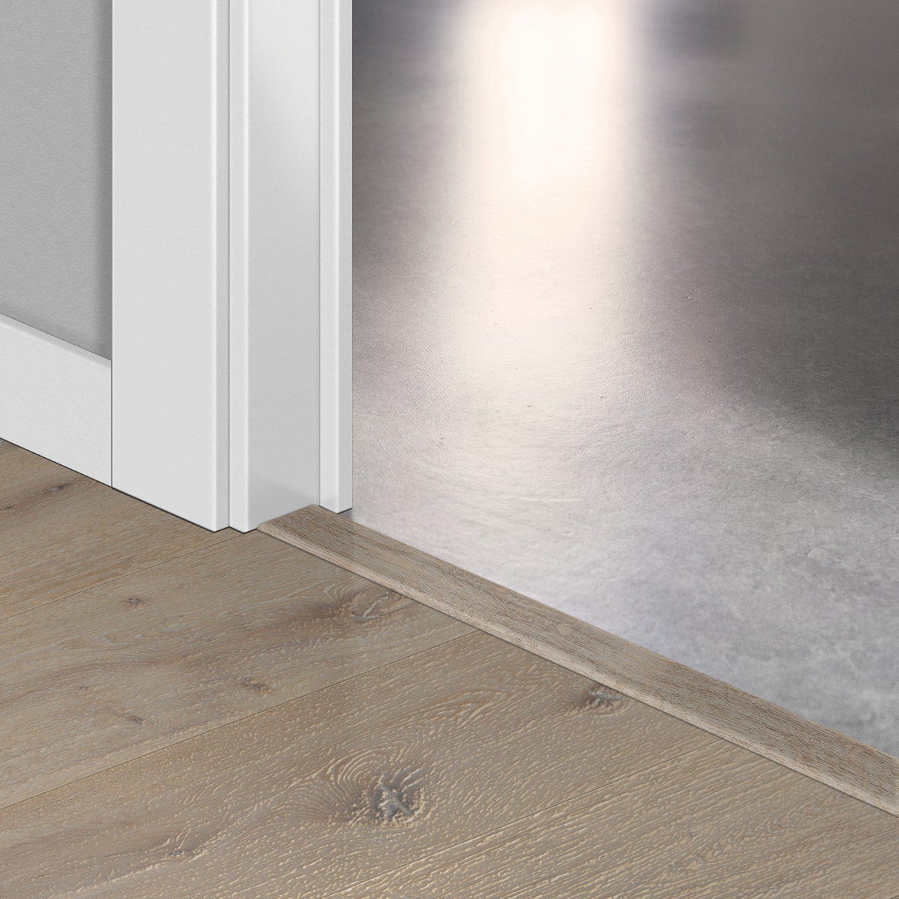Incizo 5in1 -siirtymälista Quick-Step Winter Storm Oak Extra Matt Oiled parketille, puuviilu, 17x54x2150 mm