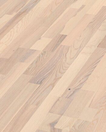 Saarniparketti Meister, Longlife PC 200, White ash lively 09044, 3-sauva, 2400 x 200 mm, harjattu, ultramatta lakka
