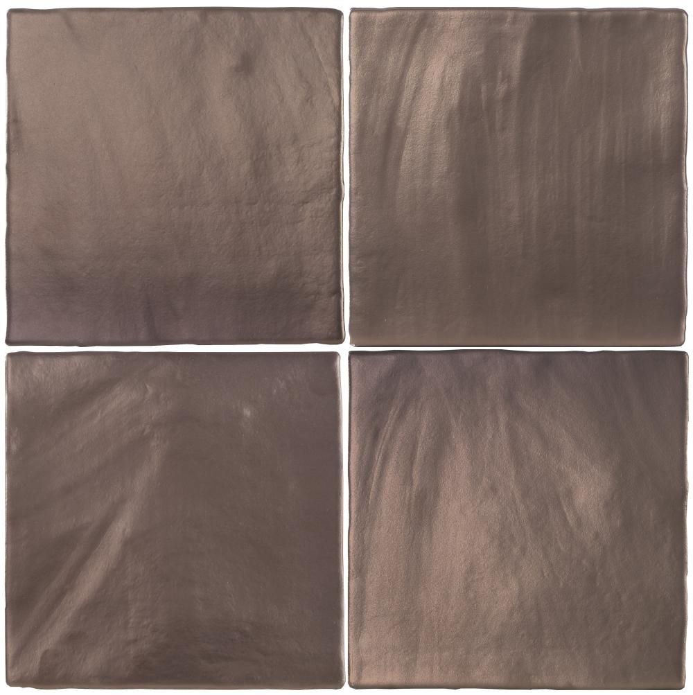 Metalliefektiga reljeefne keraamiline seinaplaat Dune Tabarca Copper Matt