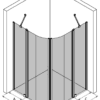 Kaareva suihkunurkka Hietakari Infinia 276 – 3D-piirros Kaareva suihkunurkka Hietakari Infinia 276 – 3D-piirros