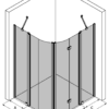 Kaareva suihkunurkka Hietakari Infinia 277 – 3D-piirros Kaareva suihkunurkka Hietakari Infinia 277 – 3D-piirros