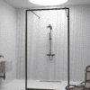 Walk-in-suihkuseinä Hietakari Bläk 712 New York, musta kehys, Reeded-lasi