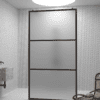 Walk-in-suihkuseinä Hietakari Bläk 713 Tokyo, valkoinen kehys, satiinilasi