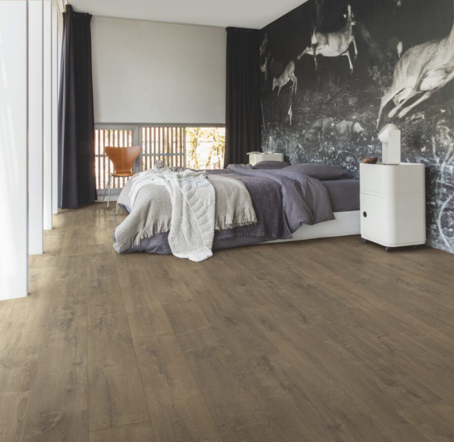 Vinyylilattia LVT QUICK STEP, Balance Click plus, Tammi Velvet, ruskea, viistetty – 3