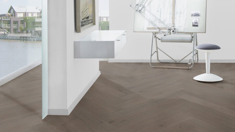 Parketti Tammi, ter Hürne, kalanruoto, Oak basalt brown, harjattu, viistetty, erityisesti matta lakka – 4