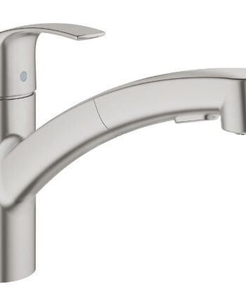 Keittiöhana Grohe Eurosmart OHM, ulosvedettävä poresuutin, ruostumaton teräs