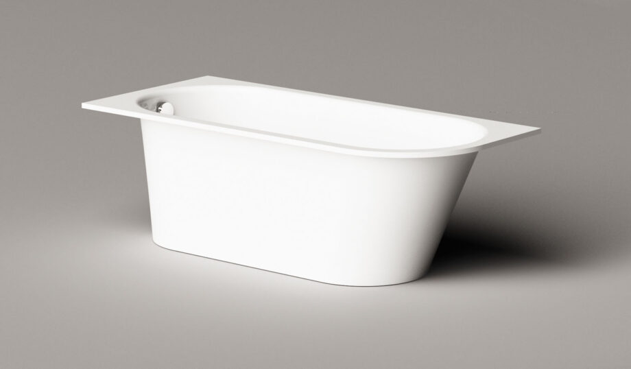 Sisseehitatav kivivann PAA VARIO L B 168×75 cm, ümar nurk B, läikiv kivimass 10 Upotettava kylpyamme PAA VARIO L B 168x75 cm, valukivi – 10