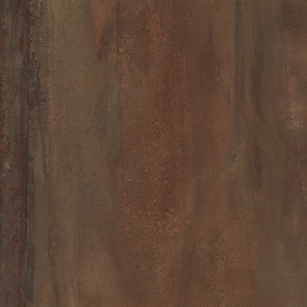 Metallikuvioinen lattialaatta ABK Interno 9 Wide Rust, 120x120 cm, 8,5 mm, matta, liukuesto R10