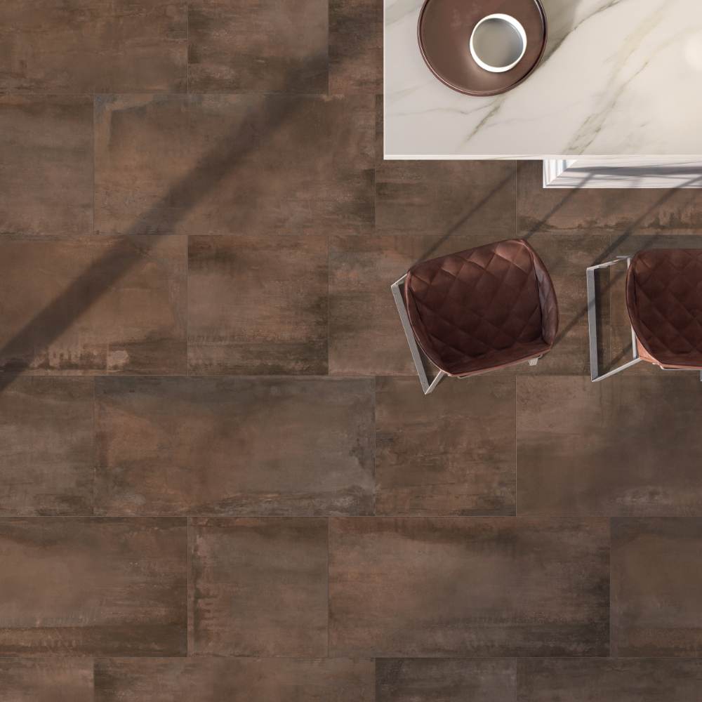 Metallikuvioinen keraaminen laatta ABK Interno 9 Rust, 30x60 cm, 8,5 mm, matta, liukuesto R10