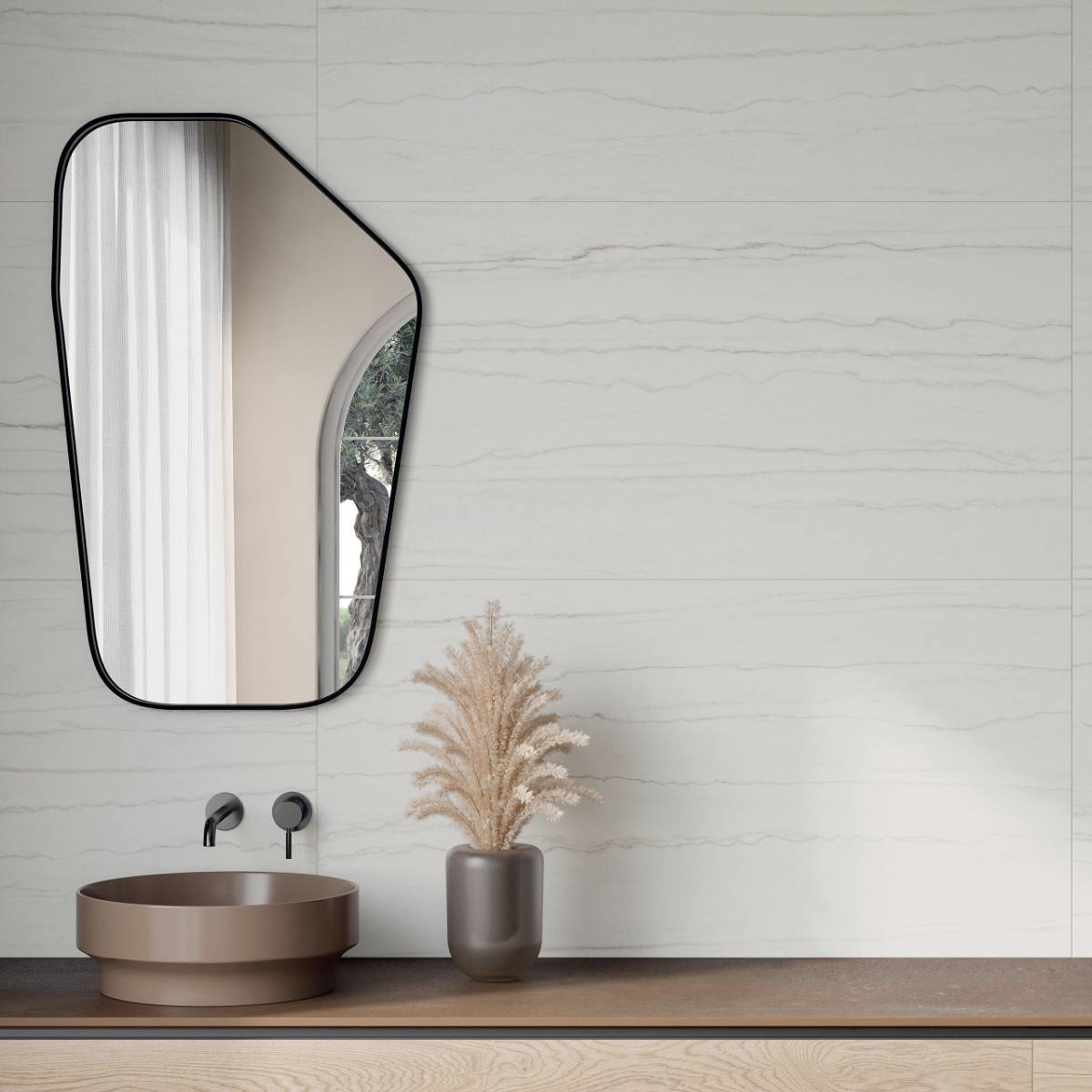 Marmorijäljitelmä laatta ABK Sensi Nuance White Macaubas, 60x120 cm, 8,5 mm, kiiltävä strukturoitu 3D (lux 3D)