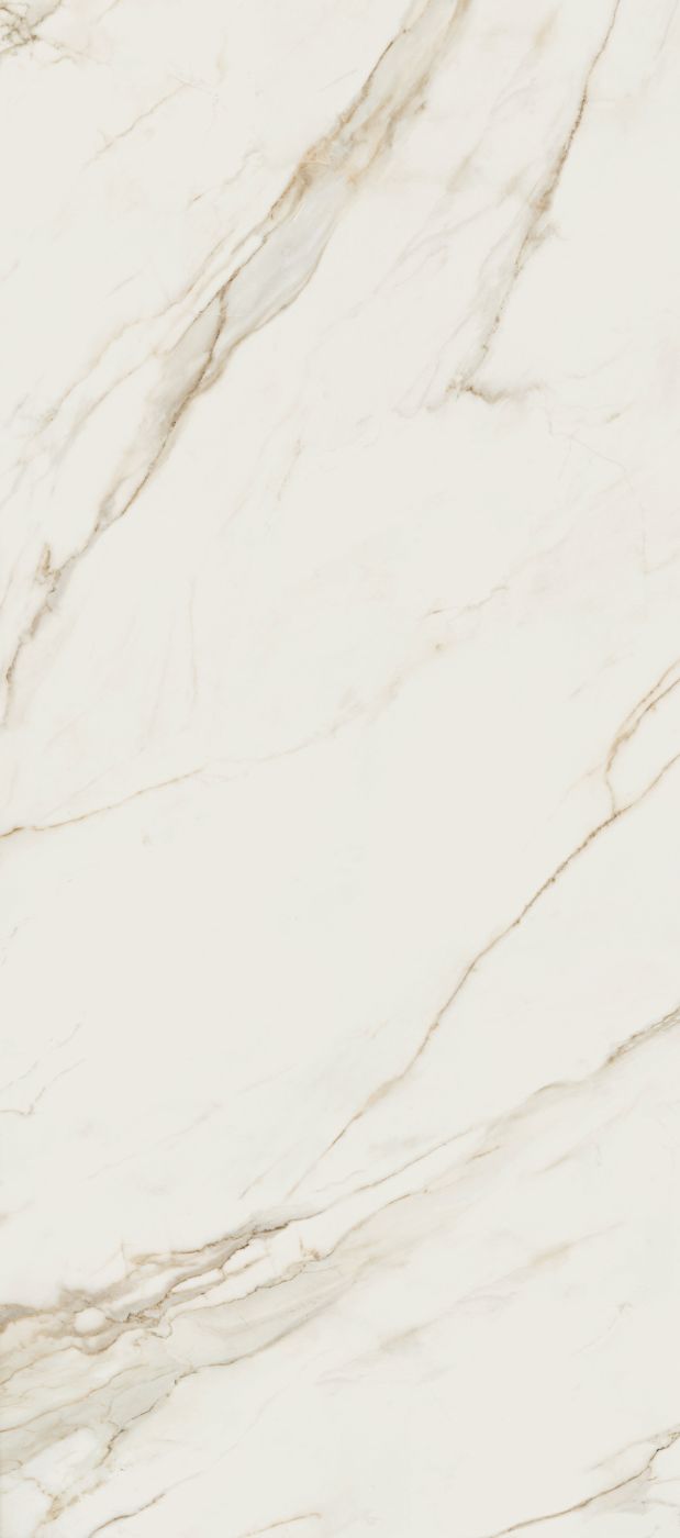 Marmorikuvioinen suurlaatta ABK Sensi Up Calacatta Gold, 120x280 cm, 6 mm, kiiltävä (lux)