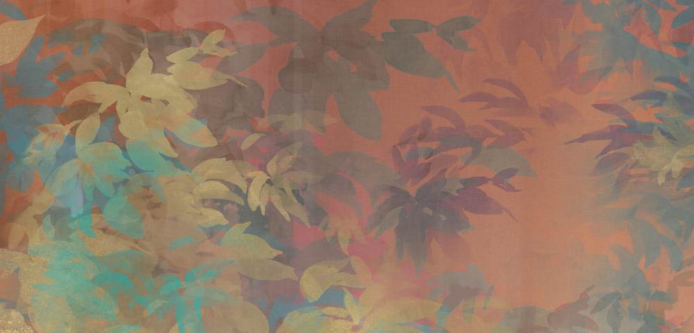 Kuviollinen koristelaatta ABK Wide&Style Foliage Orange A, 120x240 cm (4 x 60x120 cm), 8,5 mm, matta