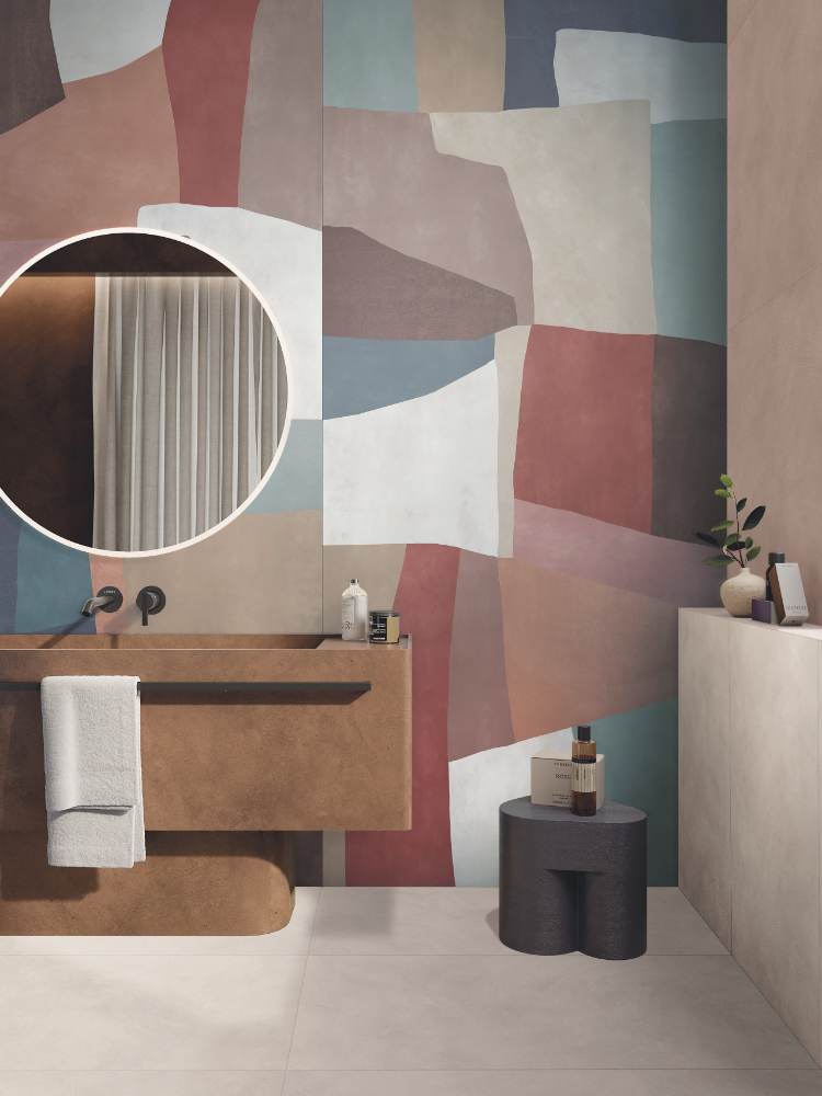 Kuviollinen koristesuurlaatta ABK Wide&Style Moodboard B, 160x320 cm, 6 mm, matta