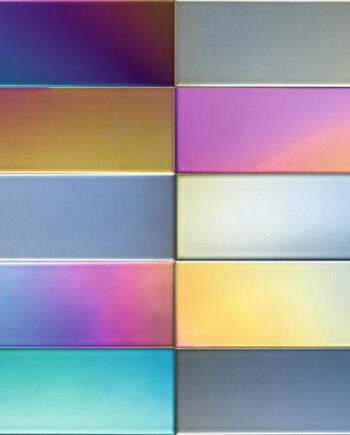 Irisoiva keraaminen seinälaatta Dune Flat Rainbow, 7,5x30 cm, 8 mm, sateenkaaren värinen