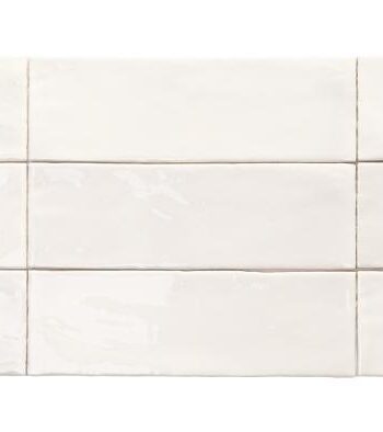 Käsityötyylinen reliefipintainen keraaminen seinälaatta Dune Tabarca Blanco, 7,5x23 cm, 9 mm, valkoinen