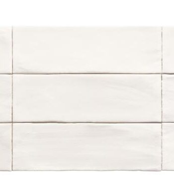Käsityötyylinen reliefipintainen keraaminen seinälaatta Dune Tabarca Blanco Mate, 7,5x23 cm, 9 mm, valkoinen
