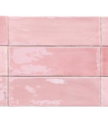 Käsityötyylinen reliefipintainen keraaminen seinälaatta Dune Tabarca Rosa, 7,5x23 cm, 9 mm, roosa
