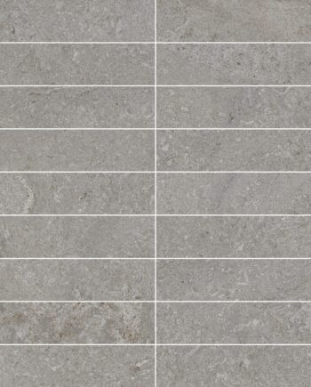 Kivipintainen mosaiikkilaatta Tau Dorset Silver 3x15, 30x30 cm, hopeanharmaa