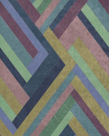 Kuviollinen koristesuurlaatta ABK Wide&Style Blocks Violet, 160x320 cm, 6 mm, matta