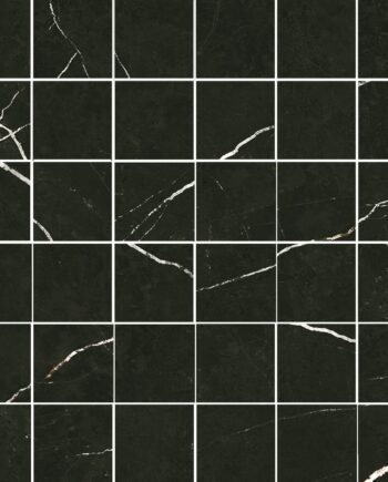 Marmorikuvioinen mattapintainen mosaiikkilaatta Tau Elite Black 5x5, 30x30 cm, musta
