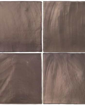 Matta kuparinvärinen metallinhohtoinen reliefipintainen keraaminen seinälaatta Dune Tabarca Copper Matt, 15x15 cm, 9 mm