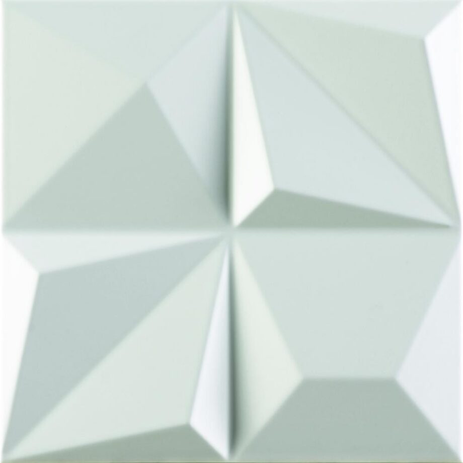 3D reljeefiga keraamiline seinaplaat Dune Multishapes White, 25x25 cm, 9 mm, valge