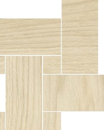 Puukuvioinen mosaiikkilaatta Tau Loire Sand Legno, 22x22 cm, hiekanbeige