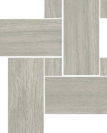 Puukuvioinen mosaiikkilaatta Tau Loire Silver Legno, 22x22 cm, hopeanharmaa