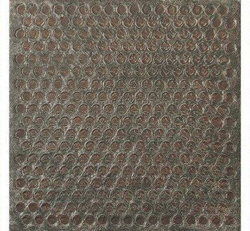 Rei'itettyä metallilevyä jäljittelevä lattialaatta Dune Diurne Oxide Plate, 20x20 cm, 9 mm, ruosteenruskea