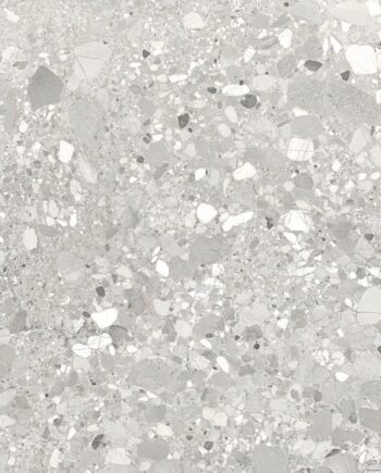 Terrazzokuvioinen mattapintainen lattialaatta Tau Clemon Silver, 60x60 ja 60x120 cm, hopeanharmaa, R10, rektifioitu