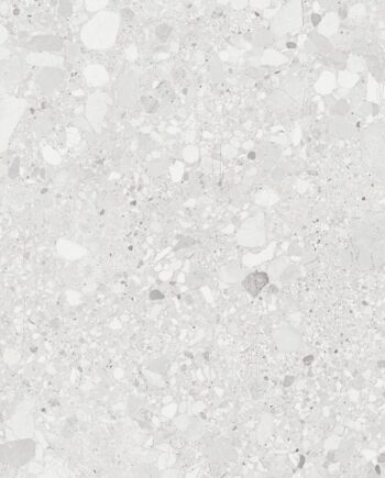 Terrazzokuvioinen mattapintainen lattialaatta Tau Clemon White, 60x60 ja 60x120 cm, valkoinen, R10, rektifioitu